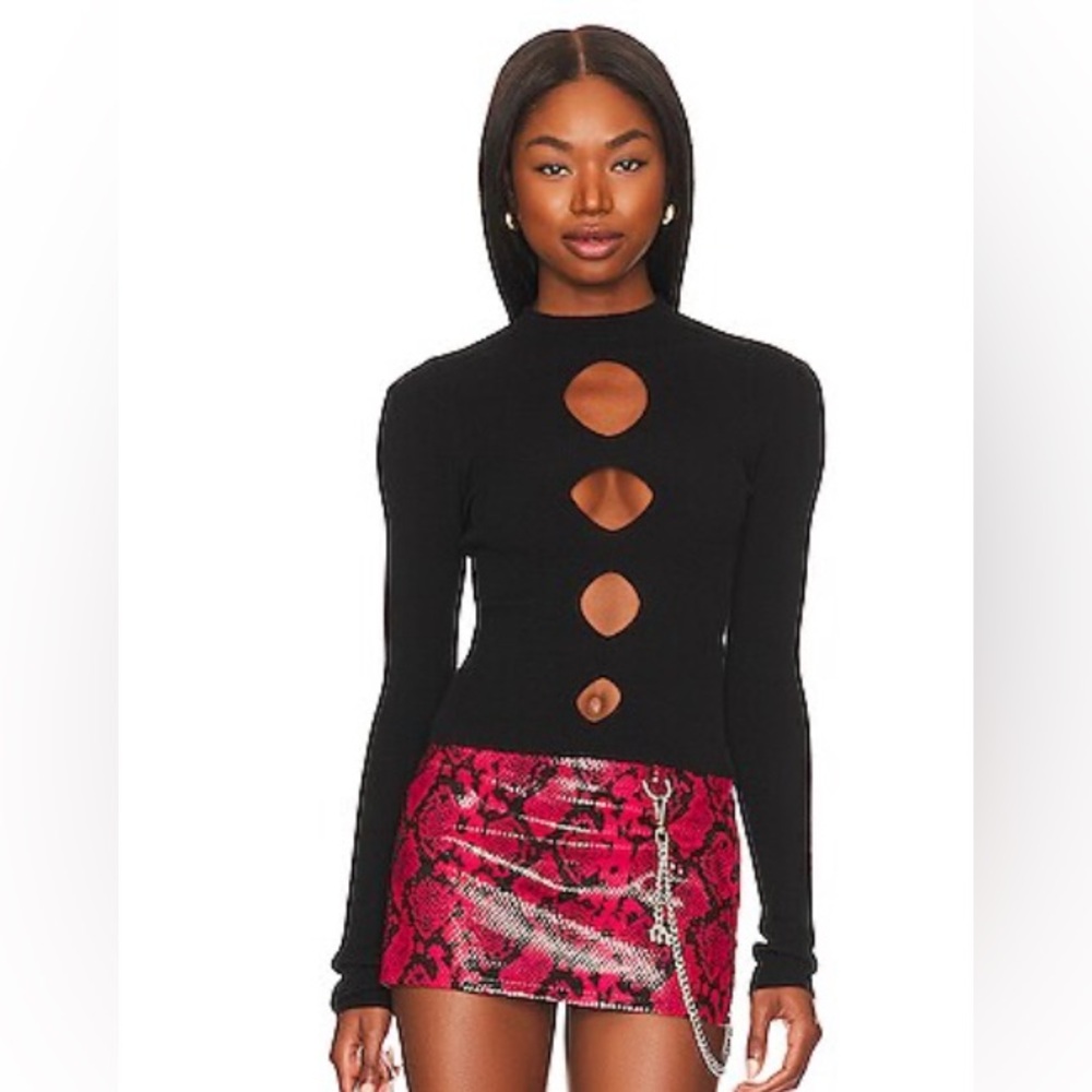 NBD revolve turtleneck long sleeve cut out knit size small